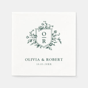 Emerald Greenery  Botanische Bloemen Huwelijk Servet