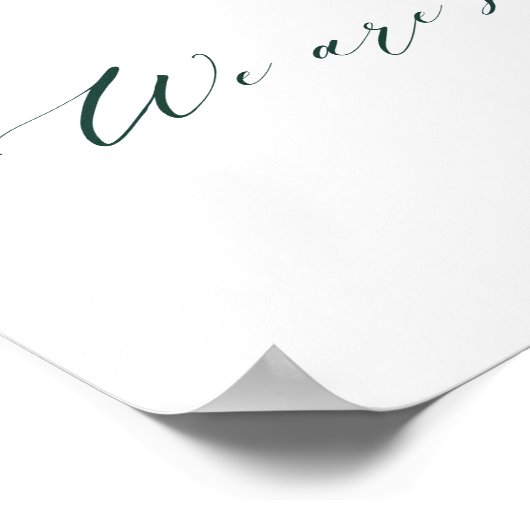 Emerald Greenery  Botanische bruiloft Welkom Poster (Hoek)