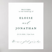 Emerald Greenery  Botanische bruiloft Welkom Poster (Voorkant)