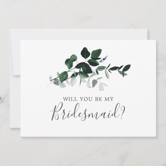 Emerald Greenery Bridesmaid proposal Kaart (Voorkant)