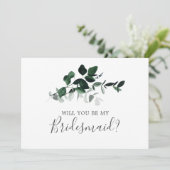 Emerald Greenery Bridesmaid proposal Kaart (Staand voorkant)