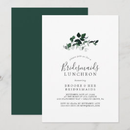 Emerald Greenery Bridesmaids Luncheon Kaart