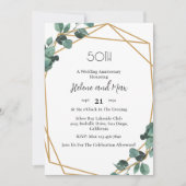 Emerald Greenery bruiloft Jubileum Uitnodigingen (Voorkant)