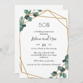 Emerald Greenery bruiloft Jubileum Uitnodigingen (Voorkant / Achterkant)