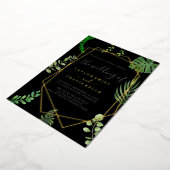 Emerald Greenery | Casual goudolieruwbinding Folie Uitnodiging (Gedraaid)