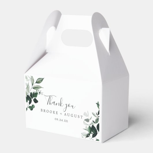 Emerald Greenery Dank je Bedankdoosjes (Voorkant Zijde)