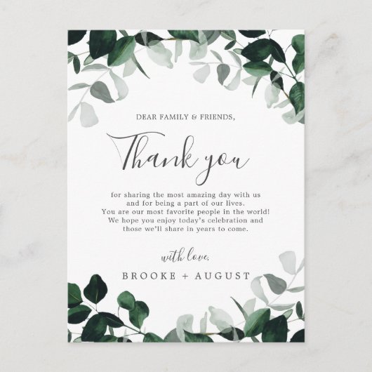 Emerald Greenery Dank je wel Kaart (Voorkant)