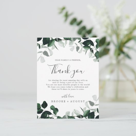 Emerald Greenery Dank je wel Kaart (Staand voorkant)