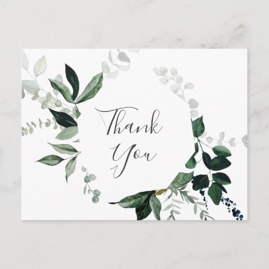 Emerald Greenery Dank u Briefkaart (Voorkant)