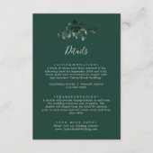Emerald Greenery | Details groene bruiloft Informatiekaartje (Voorkant)