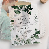 Emerald Greenery Elegant Herfst Woodland Wedding Vellum Uitnodigingen