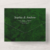 Emerald Greenery en Silver Calligrafie All In One Uitnodiging (Achterkant)