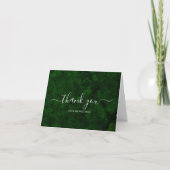 Emerald Greenery en Silver Calligrafie Bedankkaart (Voorkant)