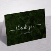 Emerald Greenery en Silver Calligrafie Bedankkaart