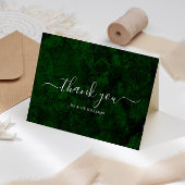 Emerald Greenery en Silver Calligrafie Bedankkaart