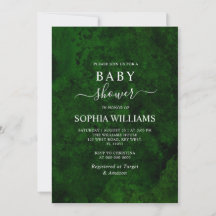Emerald Greenery en Silver Calligraphy Baby shower