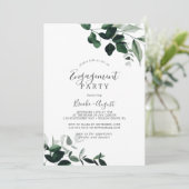 Emerald Greenery Engagement Party Kaart (Staand voorkant)