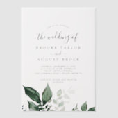 Emerald Greenery Eucalyptus Boho Mountain Wedding Vellum Uitnodigingen (Voorkant)