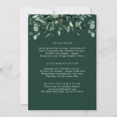 Emerald Greenery Eucalyptus Botanical Wedding Invi Kaart (Achterkant)