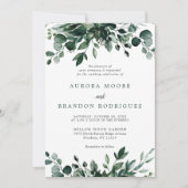 Emerald Greenery Eucalyptus Botanical Wedding Invi Kaart (Voorkant)