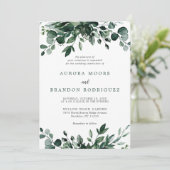 Emerald Greenery Eucalyptus Botanical Wedding Invi Kaart (Staand voorkant)