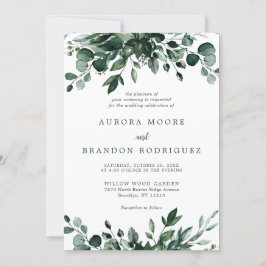 Emerald Greenery Eucalyptus Botanical Wedding Invi Kaart