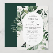 Emerald Greenery Eucalyptus Botanical Wedding Invi Kaart (Voorkant / Achterkant)