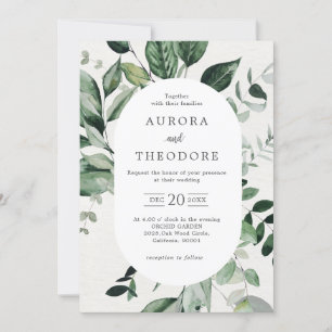 Emerald Greenery Eucalyptus Botanical Wedding Invi Kaart