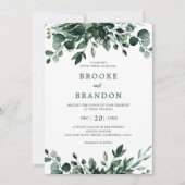 Emerald Greenery Eucalyptus Botanical Wedding Invi Kaart (Voorkant)