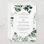 Emerald Greenery Eucalyptus Botanical Wedding Invi Kaart (Voorkant)