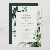 Emerald Greenery Eucalyptus Botanical Wedding Invi Kaart (Voorkant / Achterkant)