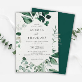 Emerald Greenery Eucalyptus Botanical Wedding Kaart