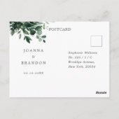Emerald Greenery Eucalyptus Botanical Wedding RSVP Briefkaart (Achterkant)