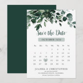Emerald Greenery Eucalyptus Botanical Wedding Save The Date (Voorkant / Achterkant)