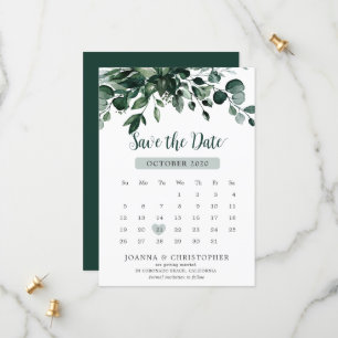 Emerald Greenery Eucalyptus Botanical Wedding Save The Date