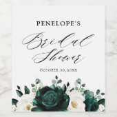 Emerald Greenery Eucalyptus Floral Vrijgezellenfee Wijn Etiket (Enkel label)