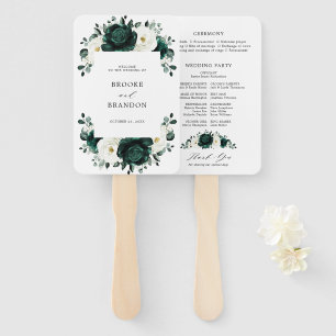 Emerald Greenery Eucalyptus Floral Wedding Program Handwaaier