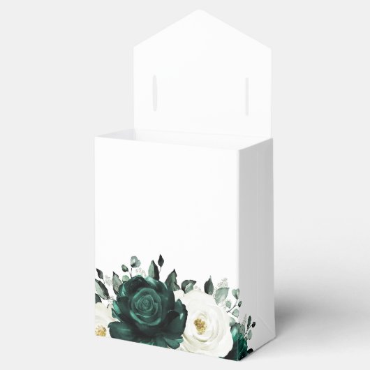 Emerald Greenery Eucalyptus White Floral Wedding Bedankdoosjes (Geopend)