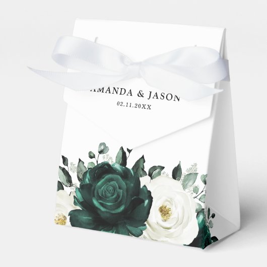 Emerald Greenery Eucalyptus White Floral Wedding Bedankdoosjes (Voorkant Zijde)