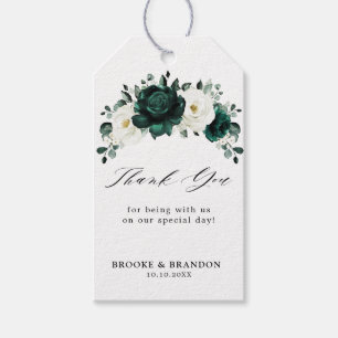 Emerald Greenery Eucalyptus White Floral Wedding Cadeaulabel