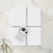 Emerald Greenery Eucalyptus White Floral Wedding Cadeaulabel (Met Touw)