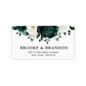 Emerald Greenery Eucalyptus White Floral Wedding Etiket (Voorkant)