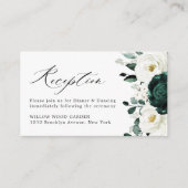 Emerald Greenery Eucalyptus White Floral Wedding Informatiekaartje (Voorkant)