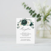 Emerald Greenery Eucalyptus White Floral Wedding Informatiekaartje (Staand voorkant)