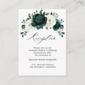 Emerald Greenery Eucalyptus White Floral Wedding Informatiekaartje (Voorkant)