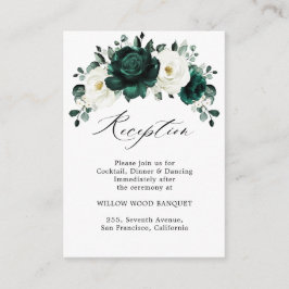 Emerald Greenery Eucalyptus White Floral Wedding Informatiekaartje
