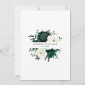 Emerald Greenery Eucalyptus White Floral Wedding Kaart (Achterkant)
