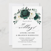 Emerald Greenery Eucalyptus White Floral Wedding Kaart (Voorkant)