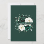 Emerald Greenery Eucalyptus White Floral Wedding Kaart (Achterkant)