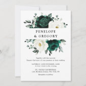 Emerald Greenery Eucalyptus White Floral Wedding Kaart (Voorkant)